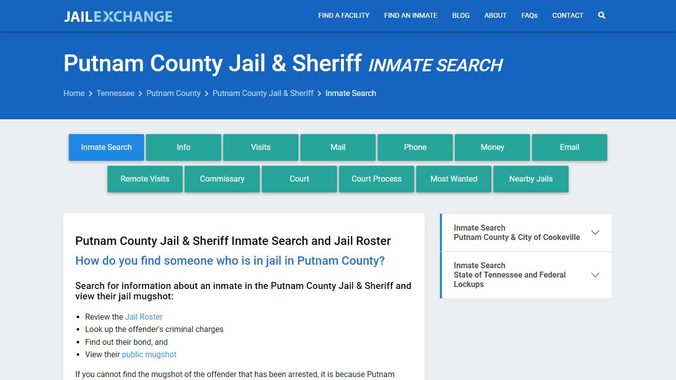 Putnam County Jail & Sheriff Inmate Search - Jail Exchange